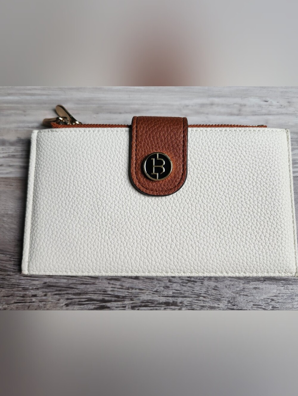BOSTANTEN Lomy Leather Slim Wallet Beige Brown RFID Bifold 16 Card Slots NWOT